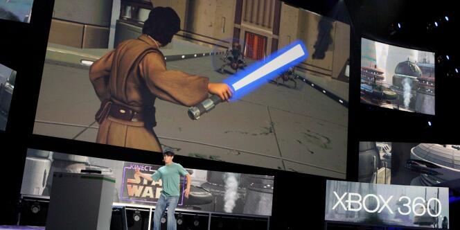 Présentation du jeu Star Wars sur Kinect, lundi, à Los Angeles.