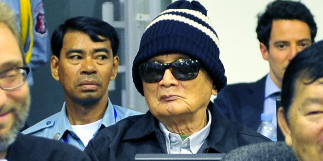 Nuon Chea à l'ouverture de son procès, le 27 juin 2011.