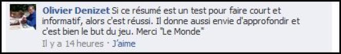 Commentaire sur le compte Facebook Lemonde.fr