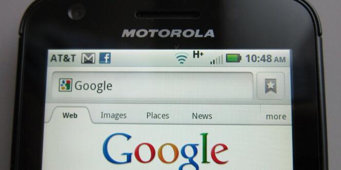 Un terminal Motorola utilisant le système d'exploitation Android de Google.