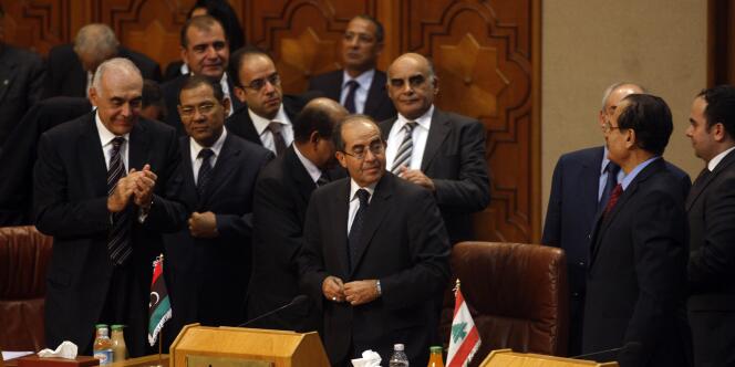 Mahmoud Djibril, chef du CNT, au cours d'une réunion de la Ligue arabe au Caire, le 27 août. 