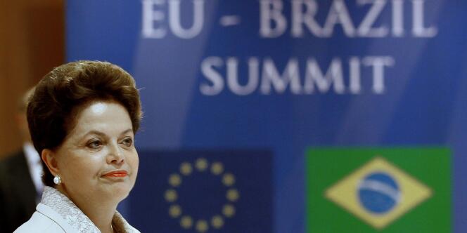 La présidente du Brésil, Dilma Roussef, le 4 octobre 2011, à Bruxelles.
