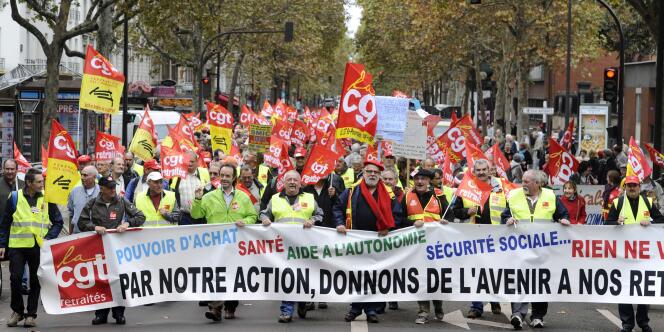 Une manifestation de retraités, en octobre 2011 à Paris.