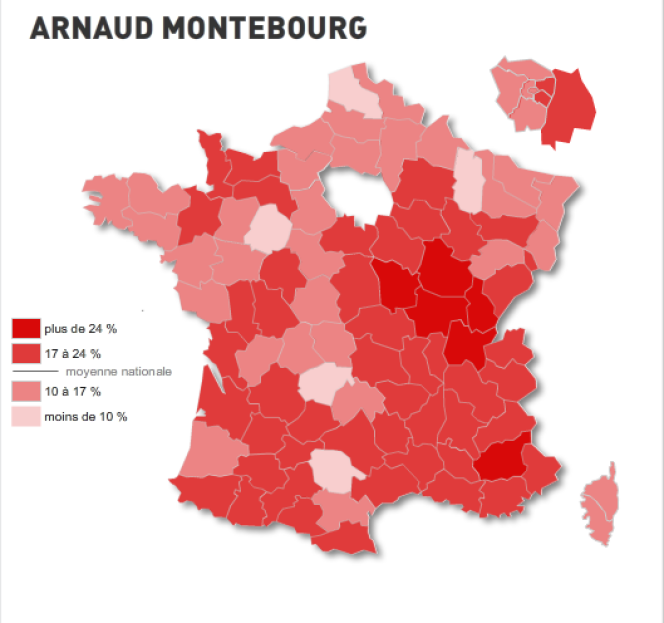 Arnaud Montebourg a récolté 65 % des voix en Saône-et-Loire, département dont il préside le conseil général.