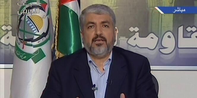 Le chef du Hamas en exil, Khaled Mechaal, lors de son allocution télévisée le 11 octobre 2011.