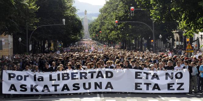 Manifestation anti-ETA à Bilbao en 2009.
