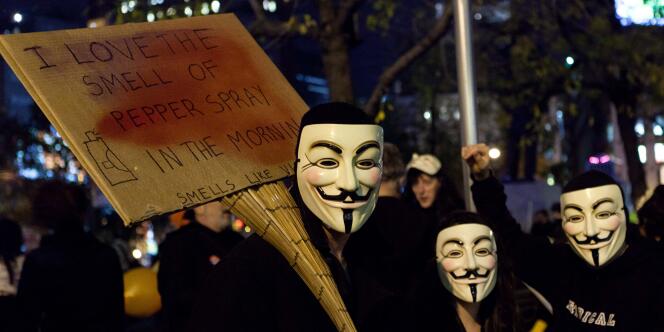 Lors d'un rassemblement anti-Wall Street à New York, le 31 octobre 2011. 