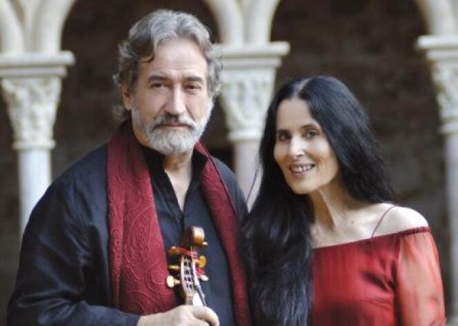 Montserrat Figueras et son mari Jordi Savall à l'Abbaye de Fontfroide en 2010.