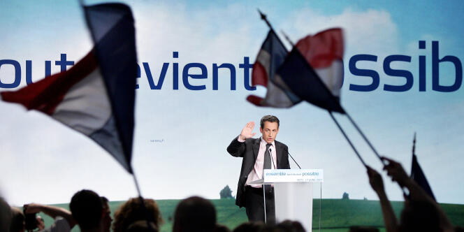 Nicolas Sarkozy lors d'un meeting, à Metz, le 17 avril 2007.