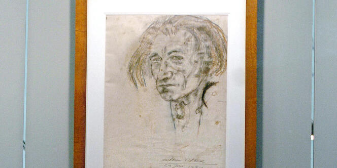 Autoportrait d'Antonin Artaud (1896-1948) lors d'une vente à Dusseldörf en juillet 2005.