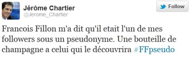 Tweet du député UMP Jérôme Chartier, le 2 décembre.