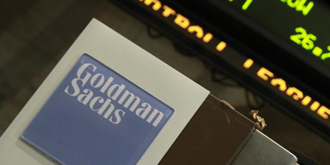 Un panneau Goldman Sachs à la Bourse de New York, en 2010.