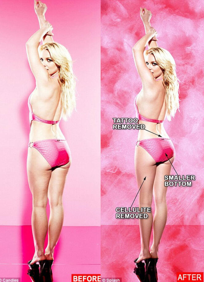 Les photos avant/après dévoilées en 2010 par la chanteuse Britney Spears.