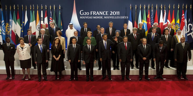 Photo des participants au G20, le 3 novembre à Cannes. 