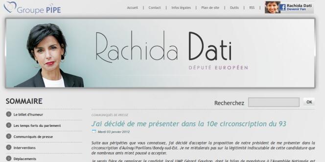 Faux communiqué de la députée européenne Rachida Dati réalisé grâce à une faille technique sur son site