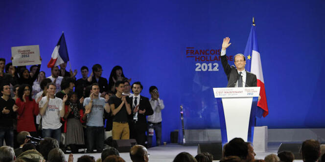 François Hollande lors de son discours au Bourget, le 22 janvier 2012.