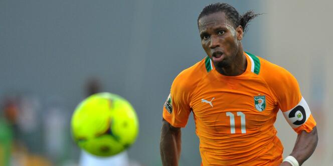 Didier Drogba a inscrit l'unique but de la rencontre entre la Côte d'Ivoire et le Soudan lors de la CAN 2012. Malabo, le 22 janvier.