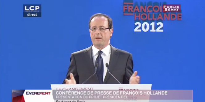 François Hollande présente son projet, le 26 janvier, à Paris.