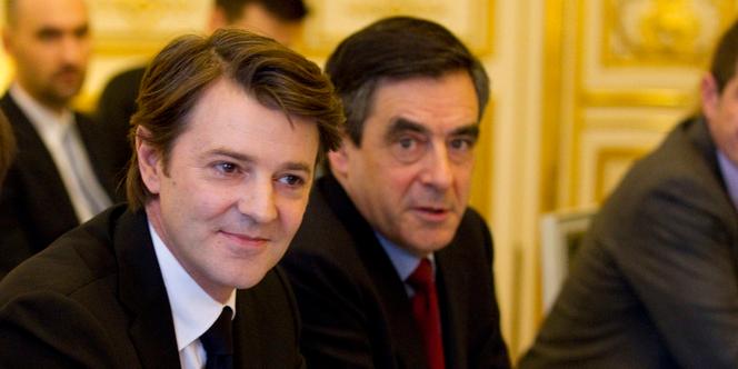 François Baroin, alors ministre de l'économie et des finances, et le premier ministre François Fillon, le 30 janvier 2012 à Matignon.