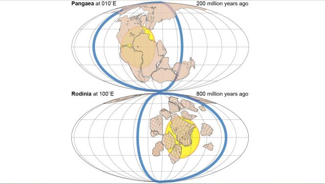 La Pangée, il y a 200 millions d'années, et Rodinia, il y a 800 millions d'années.