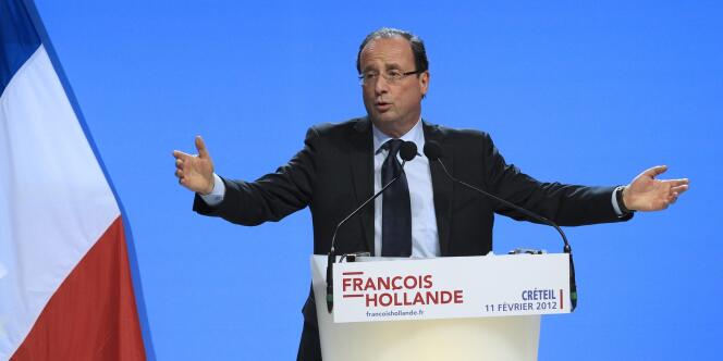 François Hollande, le 11 février 2012 à Créteil.