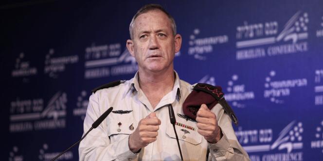 Le général Gantz, lors d'une conférence à Herzliya, en Israël, le 1er février.