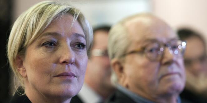 Marine Le Pen et Jean-Marie Le Pen, le 21 février.