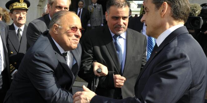 Nicolas Sarkozy et le recteur de la Grande Mosquée de Paris, Dalil Boubakeur, le 14 mars.