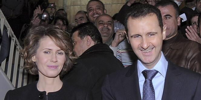 Bachar Al-Assad et Asma Al-Assad, le 26 février 2012, à Damas.