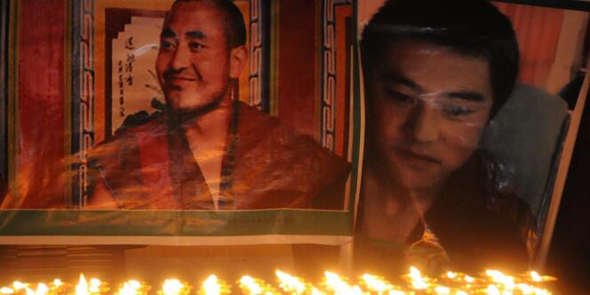 Portraits de Tibétains qui se sont immolés par le feu.