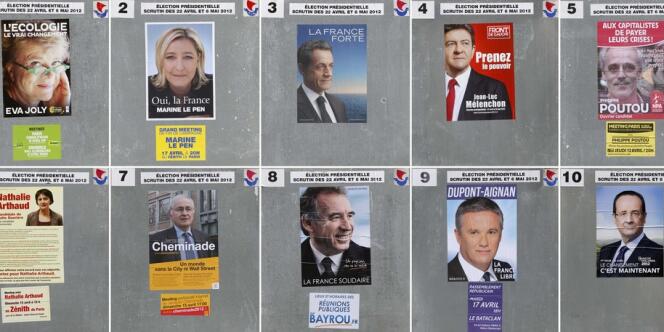 Les affiches des candidats à l'élection présidentielle.
