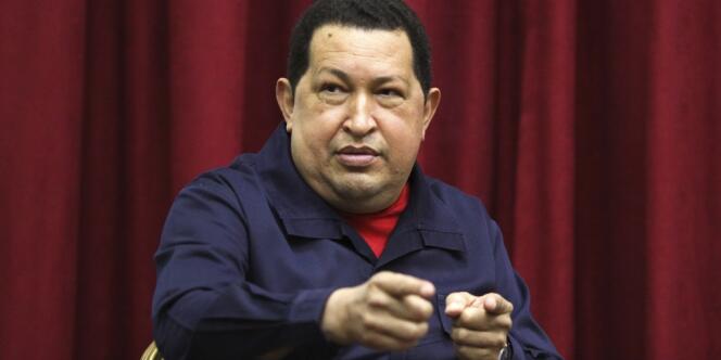 Le président Hugo Chavez à la télévision mercredi 11 avril, jour anniversaire de la tentative de coup d'Etat à son encontre, en 2002.