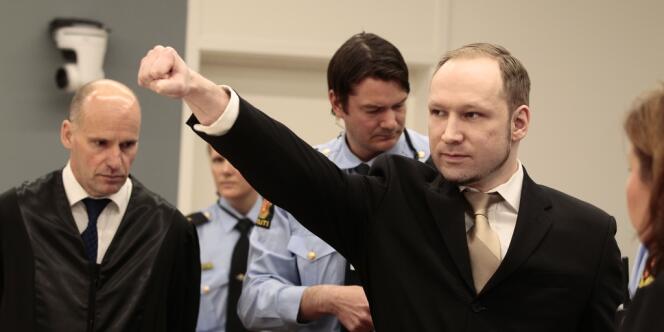 Anders Behring Breivik à l'ouverture de son procès le 16 avril.