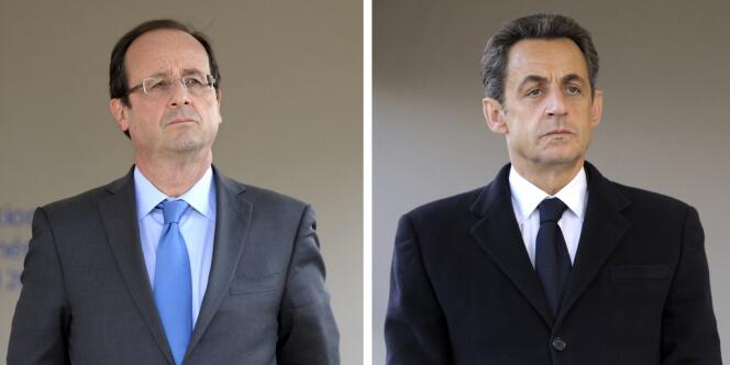 François Hollande et Nicolas Sarkozy, lors de la commémoration du génocide arménien, le 24 avril à Paris.