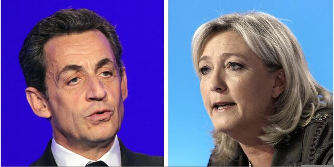 Nicolas Sarkozy et Marine Le Pen.