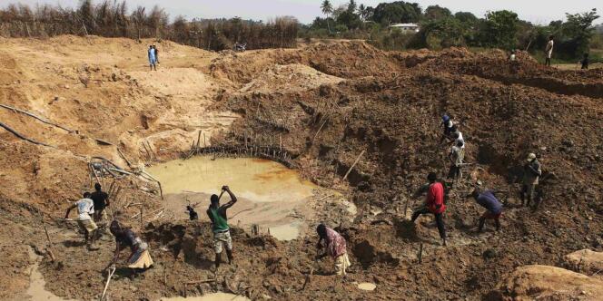 Mines de diamants à Koidu, à l'est de la Sierra Leone. 