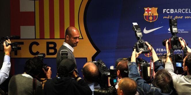 Josep Guardiola a annoncé son départ du Barça lors d'une conférence de presse.