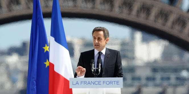 Nicolas Sarkozy, le 1er mai place du Trocadéro, à Paris.