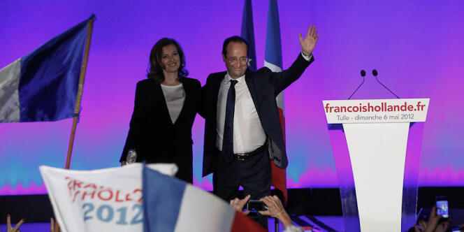 François Hollande et sa compagne Valérie Trierweiler, à Tulle, le 6 mai 2012.
