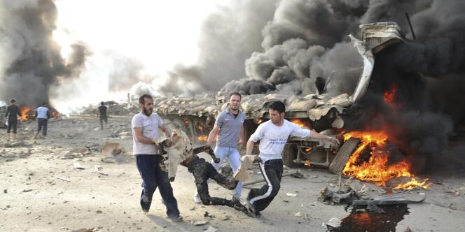 Syrie, le 10 mai. Damas après un attentat dans le quartier Sud de la capitale.