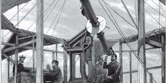Le grand équatorial de huit pouces utilisé par l’expédition française au Chili pour l’observation du passage de Vénus devant le Soleil en 1882.