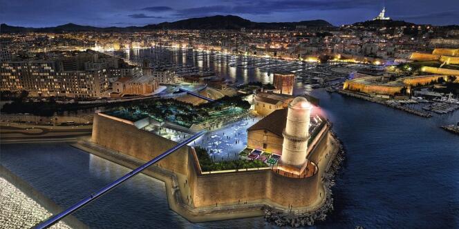 Situé sur le port de Marseille, le Musée des civilisations de l'Europe et de la Méditerranée sera hébergé dans un nouveau bâtiment et dans le fort Saint-Jean. Photo : Agence aps/Golem