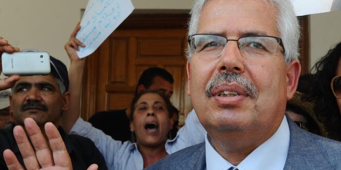 Le doyen de l'université de la Manouba, près de Tunis, Habib Kazdaghli, le 5 juillet, lors de l'ouverture de son procès.