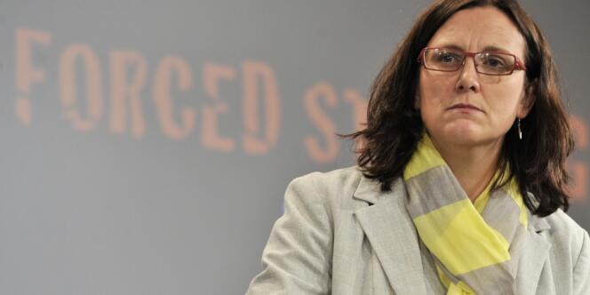 Cécilia Malmström, la commissaire européenne aux affaires intérieures, lors d'une conférence de presse à Bruxelles, le 19 juin.