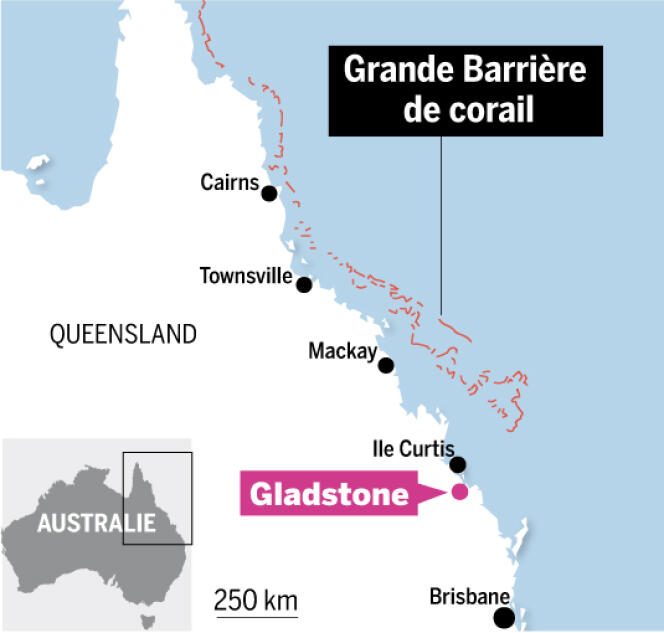 Localisation de la mine, au nord-est de l'Australie.