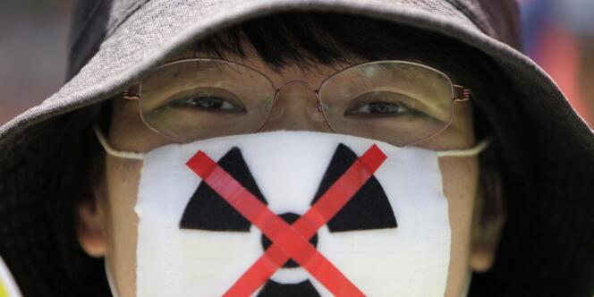 Manifestant antinucléaire, à Tokyo le 16 juillet 2012.