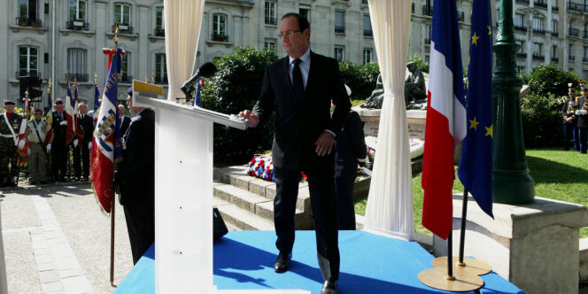 Commémoration de la rafle du vélodrome d'hiver par le chef de l'Etat François Hollande, dimanche 22 juillet à Paris.