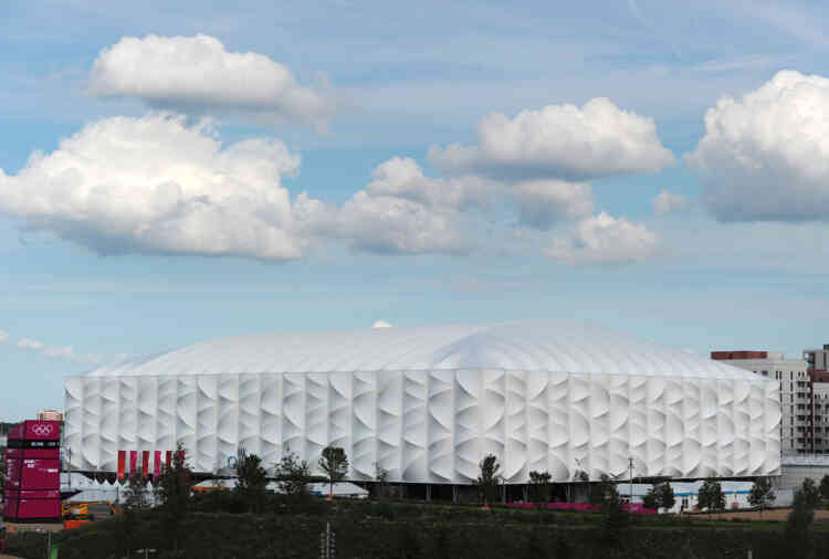 A general view of the Basketball Arena in the London 2012 Olympic Park, east of London, taken on July 21, 2012, six days before the start of the 2012 London Olympic Games. AFP PHOTO / CARL COURT
