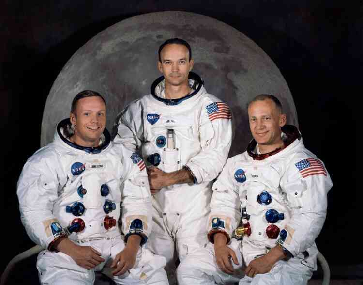 FILE - In this 1969 photo provided by NASA the crew of the Apollo 11 mission is seen. From left are Neil Armstrong, Mission Commander, Michael Collins,  Lt. Col. USAF, and Edwin Eugene Aldrin, also known as Buzz Aldrin, USAF Lunar Module pilot.  The family of Neil Armstrong, the first man to walk on the moon, says he has died at age 82. A statement from the family says he died following complications resulting from cardiovascular procedures. It doesn't say where he died. Armstrong commanded the Apollo 11 spacecraft that landed on the moon July 20, 1969. He radioed back to Earth the historic news of "one giant leap for mankind." Armstrong and fellow astronaut Edwin "Buzz" Aldrin spent nearly three hours walking on the moon, collecting samples, conducting experiments and taking photographs. In all, 12 Americans walked on the moon from 1969 to 1972. (AP Photo/NASA)
