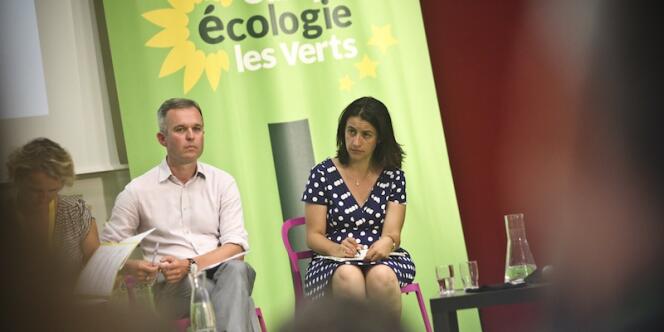 François de Rugy et Cécile Duflot, lors de l'université d'été d'Europe Ecologie-Les Verts, à Poitiers.